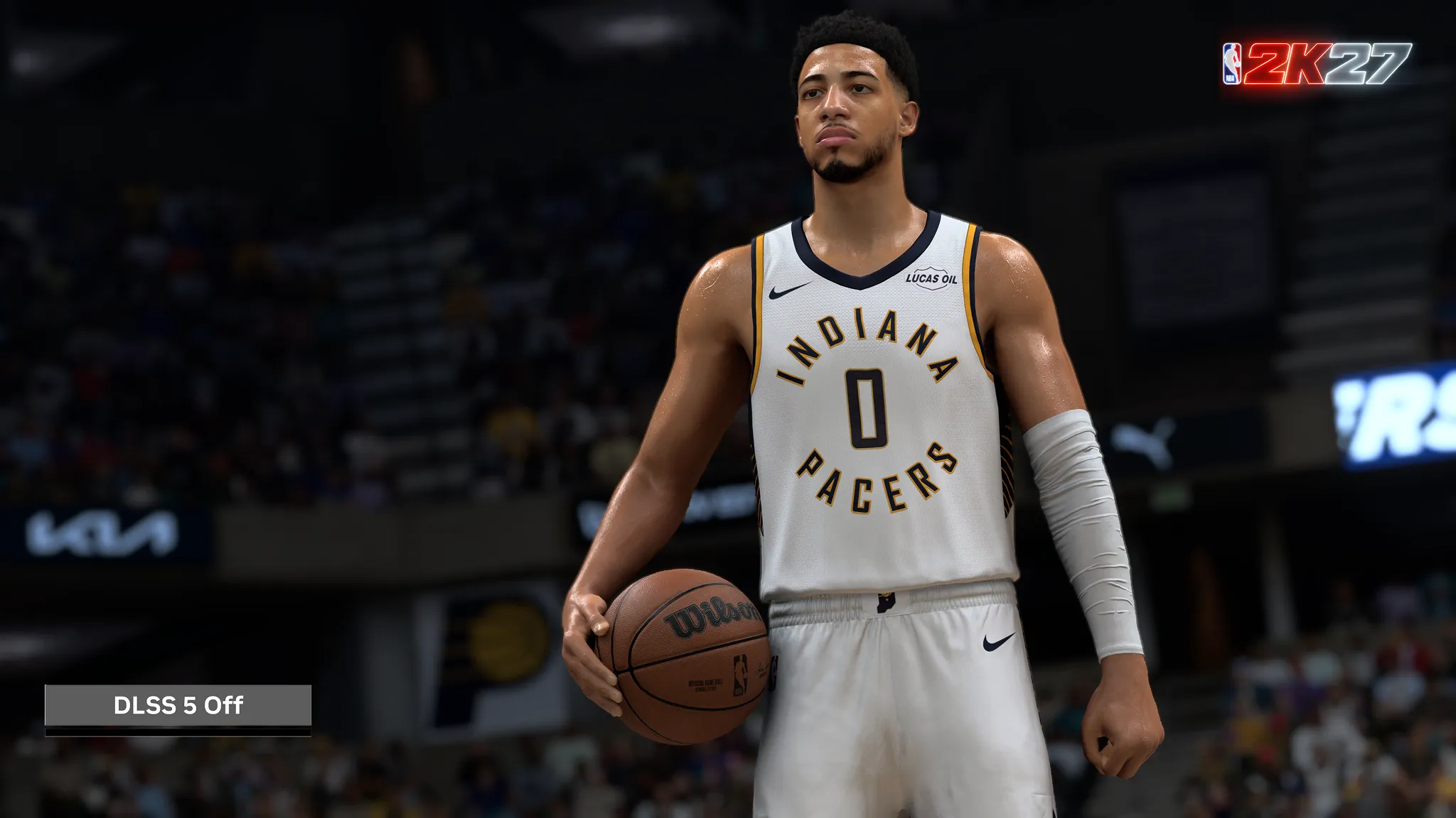 Perbandingan rendering visual karakter NBA 2K27 dengan mengaktifkan DLSS 5